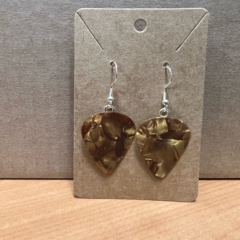 Guitar pick earrings, made for the rock and roll lover